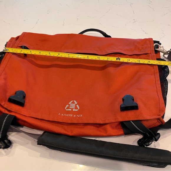 Lands' End Orange Messenger Laptop Briefcase Bag - Picture 15 of 16
